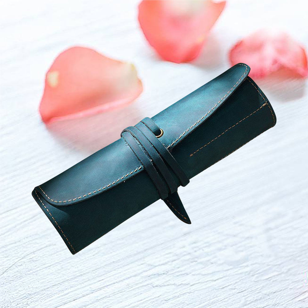 Pen Pouch Roll - Vintage -Blue Pen Pouch Handmade Pen