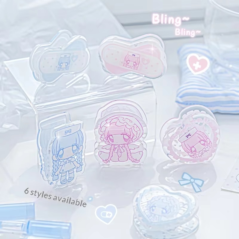 Binder Clip Assorted - Rosyposy Pumpum Acrylic Binder Clip Cute