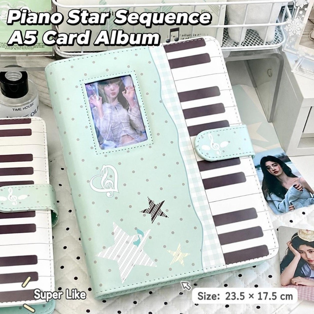 Notebook Dotted A5 - Polka Dot Piano Binder Notebook PU