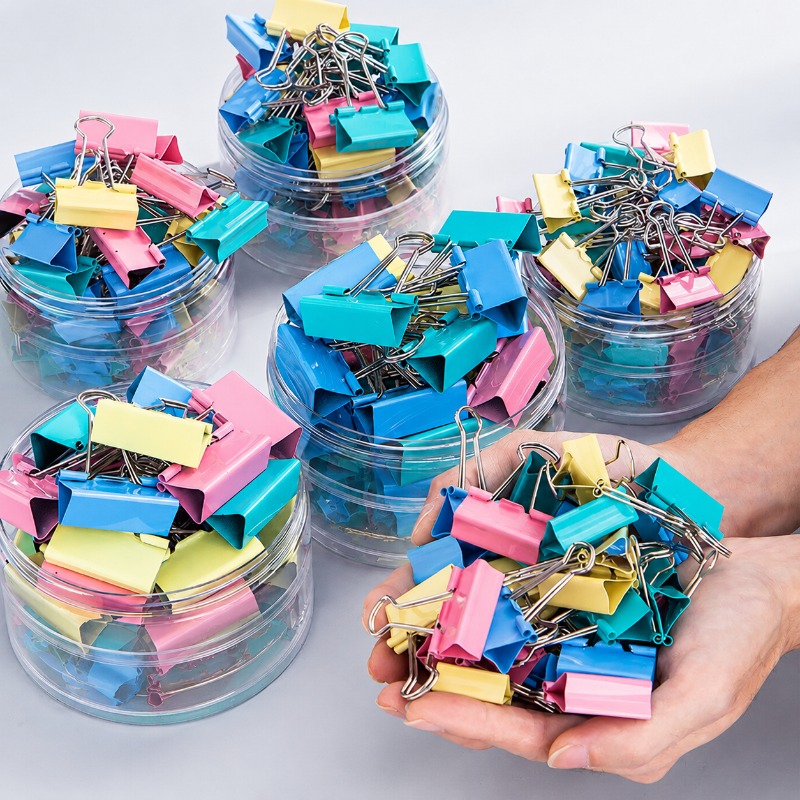 40PCS/Set Long Colorful Metal  - Binder Clip Assorted 评论和价格