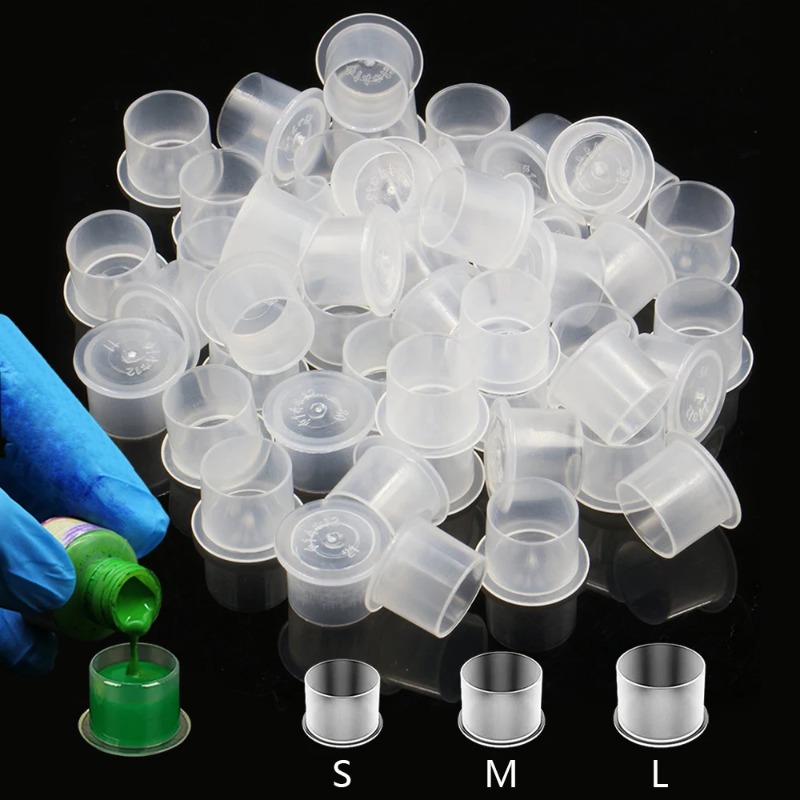 100Pcs Plastic Tattoo Ink Cups - Calligraphy Ink Bottle 评论和价格