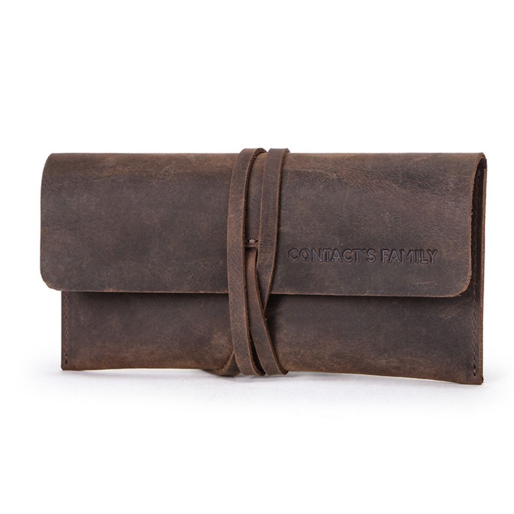 Retro Leather Leather Pencil C - Pen Pouch Roll 评论和价格